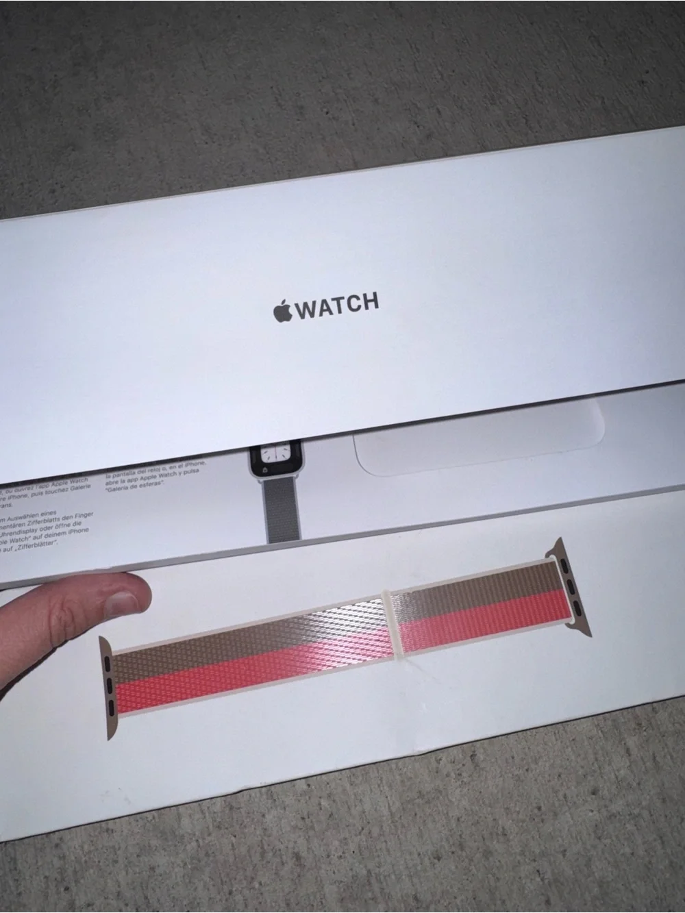 Apple Nylon Sport Loop Band — Coral and Tan